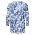 thumbnail image 5 of HKEJIAOI T-shirts à Manches 3/4 pour Femmes Col Rond Imprimé Floral Top Femme à Manches Trois-Quarts, 5 of 5