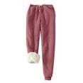 thumbnail image 4 of Ensemble de Survêtement en Molleton pour Femmes 2 Pcs, Tenue d'Hiver Chaude, Doublé Sherpa, Survêtement Uni à Col Ras du Cou, Chandails et Pantalons de Survêtement, 4 of 4