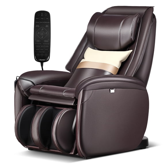 COSTWAY Soothe26 Massage Chair, Full Body Zero Gravity Massage Recliner with SL Track, Waist Heater, Calf Airbag, Automatic Shoulder Detection, Remote Control, Pillow