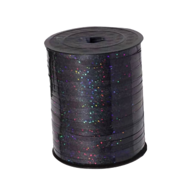 Youkk Plastic Ribbon Sparkling And multifunctional For Wedding And Party Decorations Sturdy Golden Curled Ribbon balck 1Set