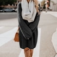 thumbnail image 2 of 2025 Robe Chandail pour Femmes Femme Chandail d'Hiver Tricot Décontracté Robe d'Automne Col Roulé Chaud Manches Longues Crème Longue Robe Poche, 2 of 7