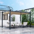 thumbnail image 4 of Gymax Auvent Rétractable en Aluminium pour Pergola Extérieure 10 x 13 Pi Abri Treillis à Vignes Beige, 4 of 10