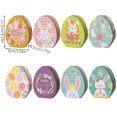 thumbnail image 2 of Boîte en Fer-Blanc Lapin de Pâques - Forme d'Œuf Plat, Haute Qualité, pour Cadeaux et Rangement - Design Adorable, Réutilisable, 2 of 4