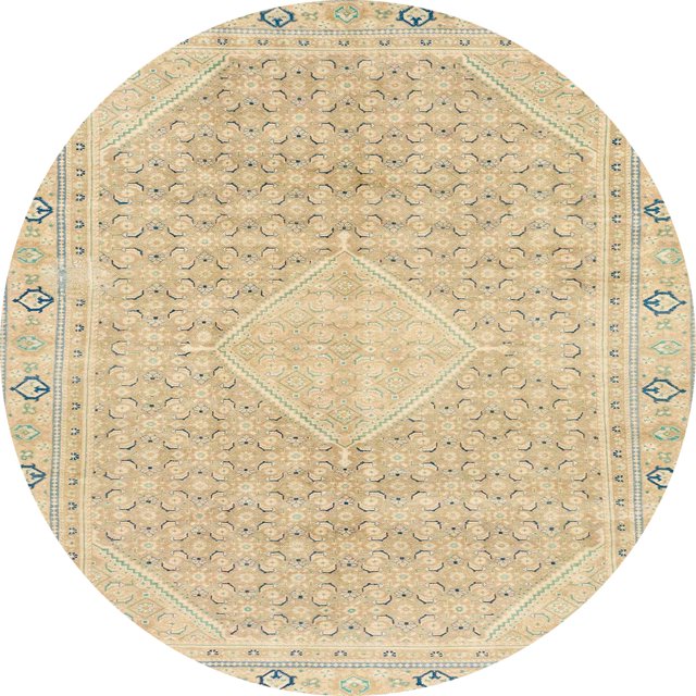 Ahgly Company Tapis d'Intérieur Rond Abstrait Brun Or Abstrait, 6 Pieds Rond