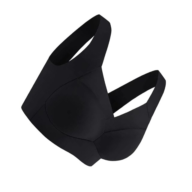 relayinert Wireless Push-Up Comfortable Bra Posture And Enjoy Wire Free No Back Fat Wide Applications black 6XL