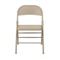 thumbnail image 2 of Tan Beige Folding Chair with Metal Seat and Back, 2 of 6
