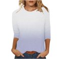 thumbnail image 1 of Hauts à Manches 3/4 pour Femmes Mode T-Shirt Imprimé Mi-Longueur Blouse Col Rond Hauts Décontractés T-Shirts pour Femmes Mode T-Shirts à Manches 3/4 pour Femmes, 1 of 5