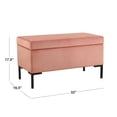 thumbnail image 4 of HomePop 17.5" Medium Modern Velvet Fabric Storage Bench with Metal Legs in Pink, 4 of 12