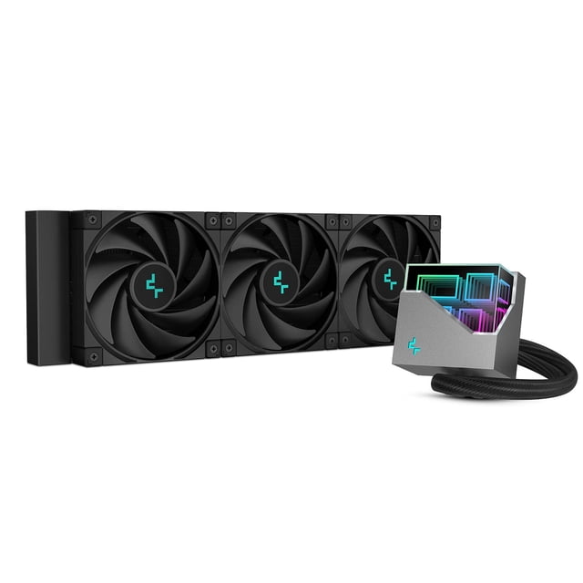 Neuf - Deepcool LT720 Série Infinity LT720 Refroidisseur Liquide pour CPU 36 mm avec design Miroir Infini Multidimensionnel sur le Bloc de Pompe Magnétique avec Éclairage DEL ARGB. Comprend un Radiateur Haute Densité Mesurant 402x120x27 mm avec 13 Rangées d'Ailettes et Trois Ventilateurs Deepcool FK120 de 120 mm pour une dissipation Efficace de la Chaleur. le Refroidisseur Prend en Charge AMD AM4/AM5 et Intel LGA 1700/1200/1151/115