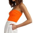 thumbnail image 4 of Timegard Tube Top for Women Ruched Knot Sleeveless Slim Fitting Comfy Knit Tee Top Solid Color Casual, 4 of 6