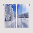 thumbnail image 3 of Blue Marble Blackout Kitchen Window Tier Curtains and Valance Set, 36 Inch Abstract Art Window Curtains Set with Rod Pocket for Small Windows, Living Room or Bathroom, 3 of 6