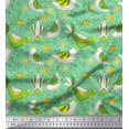 thumbnail image 1 of Soimoi Rayon Fabric Floral & Bird Cartoon Print Fabric by Yard 56 Inch Wide, 1 of 3
