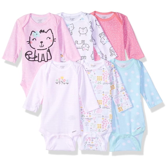 Onesies Marque Unisexe Bébé Lot de 6 Bodys à Manches Longues Chats 0-3 Mois