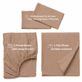 thumbnail image 5 of Comfy Bamboo World 9900 Series Embroidered Bedsheets Sheet Set, Twin Size, Brown, 5 of 5