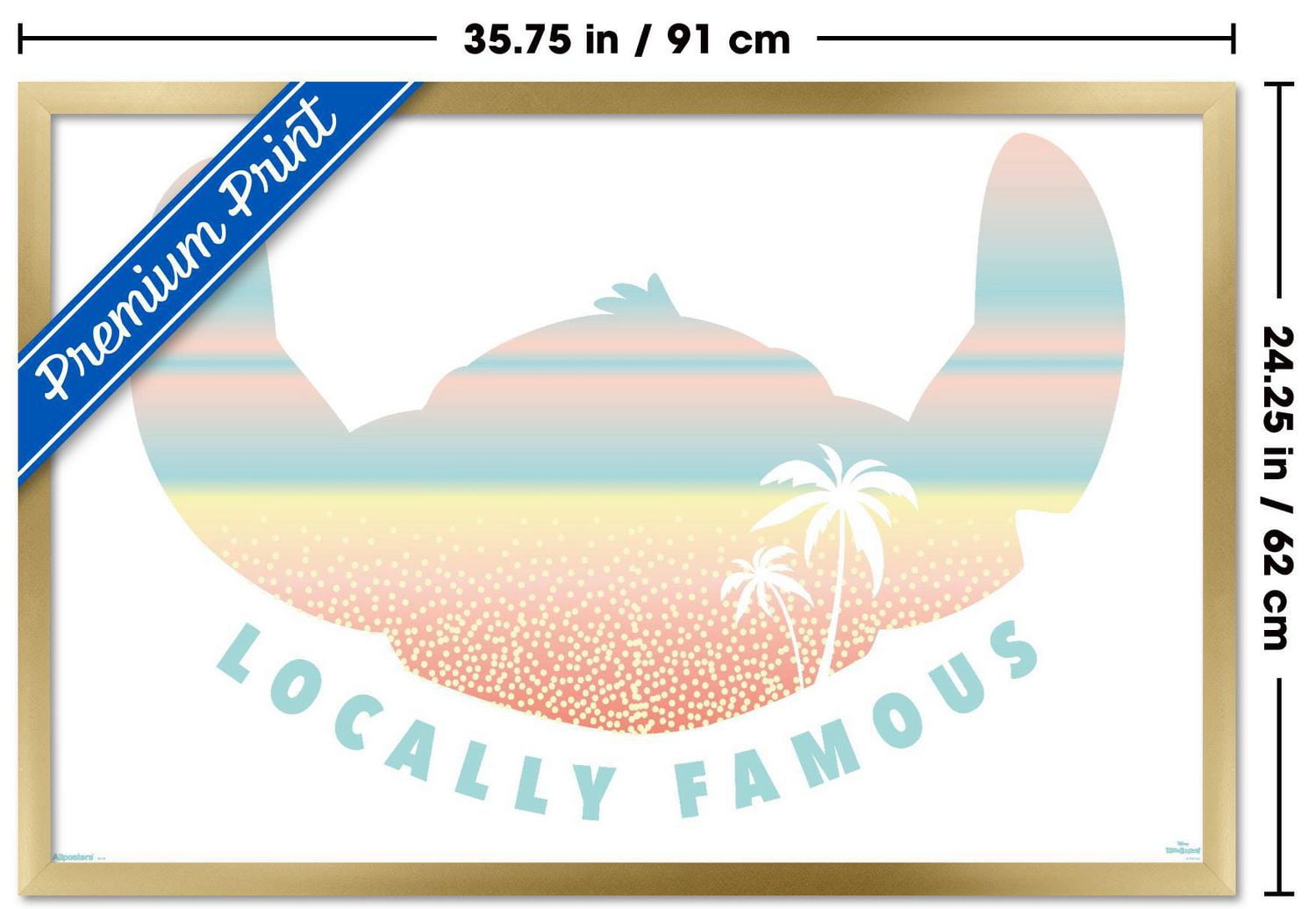 Disney Lilo and Stitch: Beach Vibes - Locally Famous Wall Poster