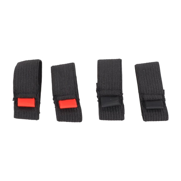 Lot de 4 Courroies Élastiques pour Bobines de Pêche, Flexibles, Noires et Rouges, Protège-Moulinet Élastique pour Pêche, Courroie, Roue, Accessoires pour Pêche