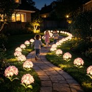 Outdor Fairy Hydrangea Lights 3 Pack Solar Garden Lights Outdoor IP65 Colorful LED Light 15H Lighting Twinkling Fairy Hydrangea Lights For Patio Yard