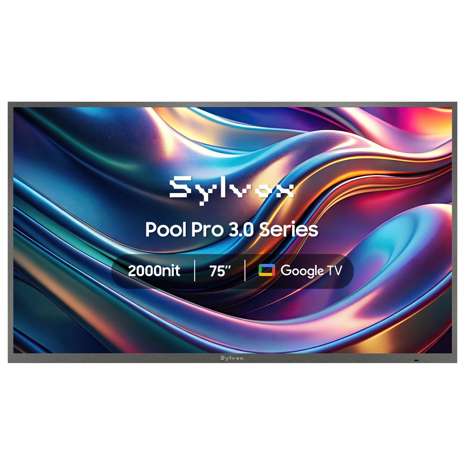 SYLVOX 75" Outdoor TV, IP56 Waterproof TV, 4K 2000nits Full Sun Outside TV Dobly Atmos Google Assistant(Pool Pro 3.0)