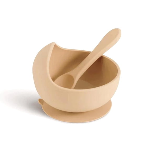 Baby Silicone Bowls with Suction - Toddler Bowl and Spoon Set Baby Silicone Weaning Set