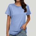 thumbnail image 2 of T-Shirts pour Femmes à Manches Courtes, Col Rond, T-Shirt Basique, Vêtements d'Été, Hauts de Sortie pour Femmes, 2 of 5