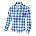 thumbnail image 4 of Timdgard Button down Shirts for Men Fall Plaid Lapel V Neck Long Sleeve Shirts Work Casual Tops, 4 of 8