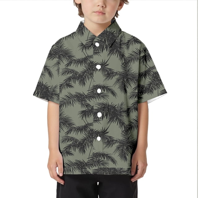 Enfants Plage Loisirs Ample Confortable Tendance Commerce Extérieur Confortable Garçons Col Bouton Chemise Ouverte Chemise à Manches Courtes Grand Garçon Chemise à Manches Courtes Garçon Court Paquet Ensemble de Chemises Garçons Haut Thermique