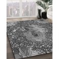 thumbnail image 3 of Ahgly Company Machine Washable Indoor Round Transitional Dark Gray Area Rugs, 4' Round, 3 of 7