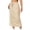 Beige, variant on LOVZFMLL Maxi Skirts for Women 2025 Summer Casual Solid Drawstring Elastic High Waist Long Sweat Skirts with Pockets Black M