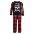 thumbnail image 1 of Kmbangi Christmas Family Pajamas Set, Plaid Letter Print Tops+Pants/Romper, 1 of 8