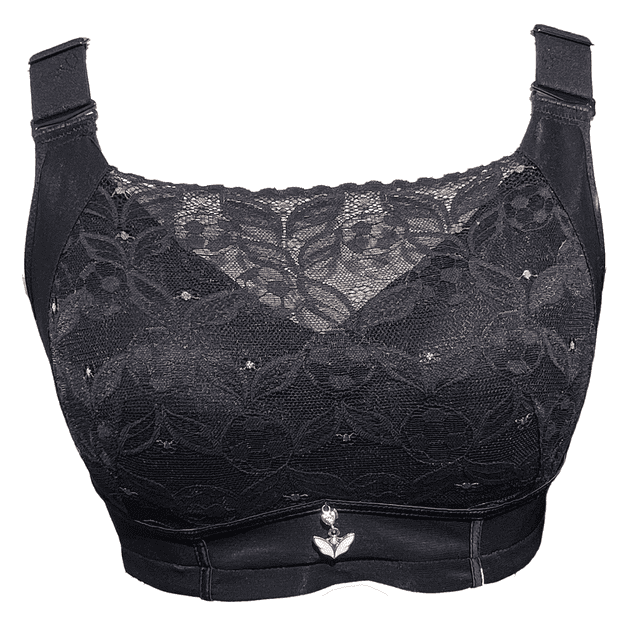 BIMEI Women's Mastectomy Pockets Wireless Post-Surgery Plus Size Full Coverage Everyday Bra 2436,Black,46B