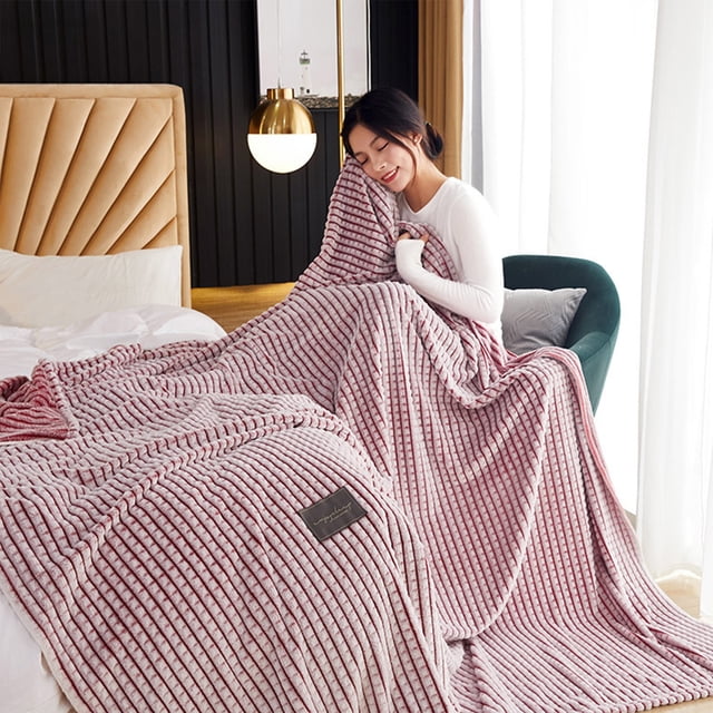 Dvkptbk Woolen Blanket Multifunctional Cover Blanket Napping Blanket Flannel Blanket Napping Blanket Breathable Premium Soft Comfortable Machine Washable Blanket for All Season Bedding