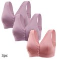 thumbnail image 2 of Timegard 3pc Front Closure Bras for Women Plus Size Wirefree Full Coverage Comfort Everyday Bralette, 2 of 3