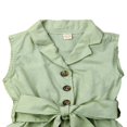thumbnail image 2 of Baby Girl Summer Short Sleeve One-Piece Romper with Belt Clothes Set, 2 of 4