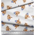 thumbnail image 3 of Soimoi polyester Crepe Fabric Wool & Cat Animal Printed Fabric 1 Yard 42 Inch Wide, 3 of 3