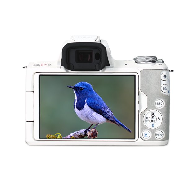 Canon EOS Kiss M / M50 Mirrorless Camera (White) with Accessory