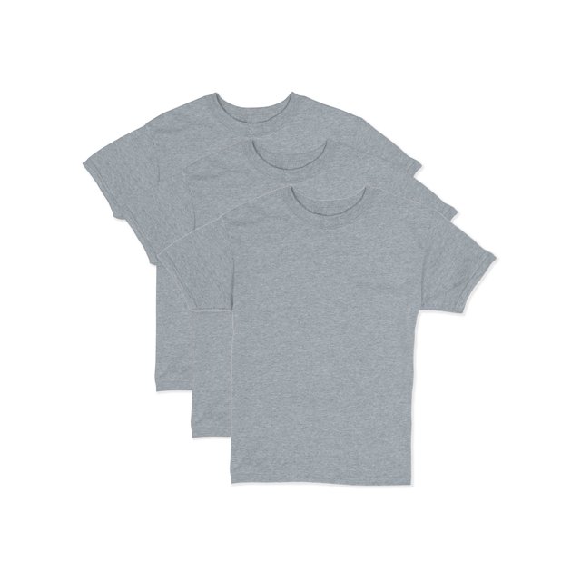 Hanes Garçons EcoSmart T-Shirt à Manches Courtes Valeur Lot de 3, L, Acier Clair