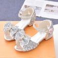 thumbnail image 2 of REDARER Big Girl Summer Soft Bottom Breathable Non Slip High Heel Rhinestone Bow Princess Sandals,Size 11.5-12 Years, 2 of 5