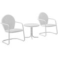 thumbnail image 2 of Crosley Furniture Griffith 3 Piece Metal Patio Conversation Set in White, 2 of 5