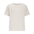thumbnail image 4 of Yuyuzo Hauts pour Femmes Manches Courtes Col Rond Blouses Décontractées Confortables Tuniques Amples, 4 of 7