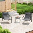 thumbnail image 2 of Gymax Ensemble de Patio 3 Pcs Table et Chaises d'Extérieur Ensemble Bistro Petit Porche avant Balcon Mobilier, 2 of 10