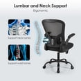 thumbnail image 2 of Chaise de Bureau Ergonomique avec Soutien Lombaire, Accoudoirs Rembourrés Relevables, Chaise d'Ordinateur en Maille pour Cadre, Chaise de Travail, 320 Lb, 2 of 10