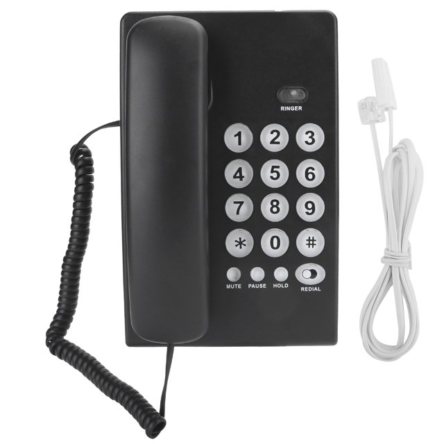 Desk Telephone Landline Telephone Fixed Telephone Office Telephone Business Telephone KXT504 Portable Family Business Office Fixed Landline Mute Function Telephone ABS Black