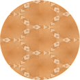 thumbnail image 1 of Ahgly Company Machine Washable Indoor Round Transitional Neon Orange Area Rugs, 3' Round, 1 of 7