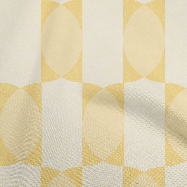 oneOone Viscose Chiffon Light Yellow Fabric Geometric Allover Shape Craft Projects Decor Fabric Printed By The Yard 42 Inch Wide