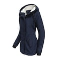 thumbnail image 2 of Innerwin Manteau à Capuche pour Femmes, Veste à Manches Longues avec Cordon de Serrage, Bleu Foncé L, 2 of 3