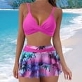 thumbnail image 2 of Kcodviy Woman Large Split Swimsuit Womens Bathing Suit Cover Romper Dress Style Briefs Ruffle Women Swimsuits Two Cute Plus Size Printed Bikini Women's Swimsuit, 2 of 6