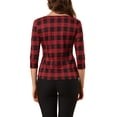 thumbnail image 3 of INSPIRE CHIC Women's Work Boat Neck 3/4 Sleeve Stretchy Knit Blouse, 3 of 6