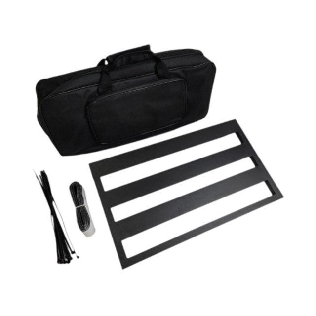 bedienty Guitar Pedal Board Universal Effect Rack for Guitar Musical Instrument Bass Black L