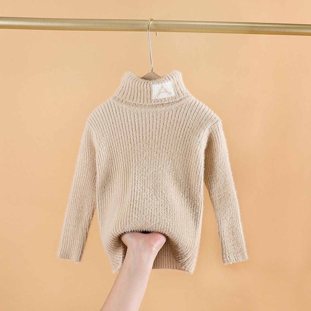 Qertyioot Chandail à Col Montant pour Garçons et Filles, Automne et Hiver, Moyen et Grand