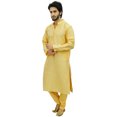 thumbnail image 4 of Atasi Ethnic Men's Kurta Pyjama Set Yellow Bollywood Designer Shirt-XXX-Large, 4 of 7